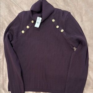 Express Purple Cowl Neck Sweater
